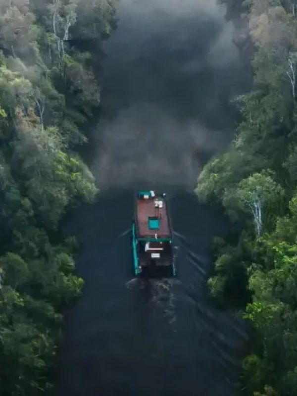 A river boat on the Amazon
